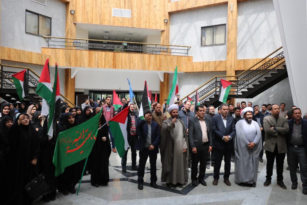 تجمع دانشگاهیان دانشگاه مراغه در حمایت از مردم غزه و محکومیت جنایات رژیم صهیونیستی